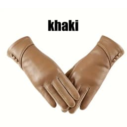 Elegant Women PU Leather Windproof Touchscreen Gloves With Soft Fleece Lining Warmth Cycling Gloves Anti-slip Design for Outdoor