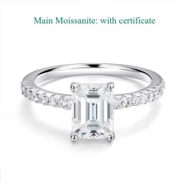 Smyoue 1-4CT Emerald/radiant Cut Moissanite Ring for Women Engagement Wedding Bride 100% Sterling Silver 925 Jewelry Certified