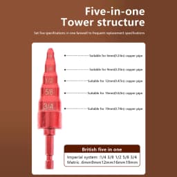 5In1 Air Conditioner Copper Pipe Expander Swaging Drill Bit Set Swage Tube Expander Soft Copper Tubing Tools