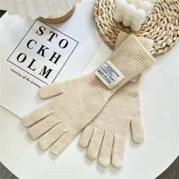 Women's Pure Color Knitted Woolen Gloves Winter Windbreaks Student Riding Split Finger Thick Warm Gloves Couple Christmas Gifts