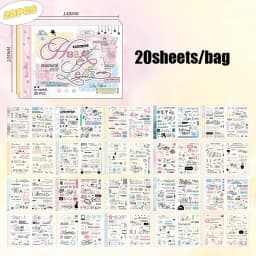 Mr.Paper 20pcs M5 Flip Text Sticker Book for Journal Planner Scrapbooking Diary Calendar Laptop Phone Case Album Decoration