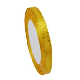 (25 Yards/roll) 6mm Gold Edged Single Face Satin Ribbon Wholesale Gift Packing Christmas Decoration Manual DIY Ribbons Fabric