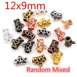 20pcs 3-Styles Beads Bails Pendants Jewelry Making DIY Necklace Silver Plated Gold Black Beads Bails Pendants Charm Beads Bails