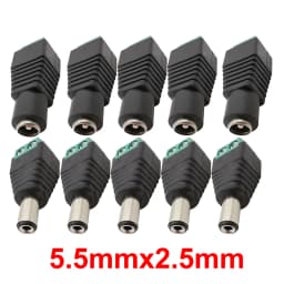5/10Pcs 5.5 x 2.1mm 5.5 x 2.5mm DC Power Male Female Plug Jack Connector Adapter For 3528 5050 LED Strip Light Camera