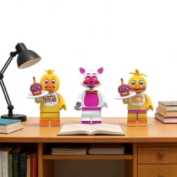 Cute Cartoon Game Figure Bricks Freddy Bonnie Chica Miniatures Kawaii Bonnie Bear Desktop Ornament Birthday Party Favors Gift