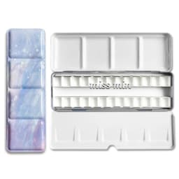 Empty Watercolor Palette Tin Color Mixing Palette Paint Storage Box Iron Paint Tray with Half/Full Pans For Painting
