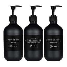 500ml/16oz Shower Soap Dispenser Refillable Shampoo Dish Soap Bottles Minimalist Black Lotion Bottle for Bathroom/Kitchen
