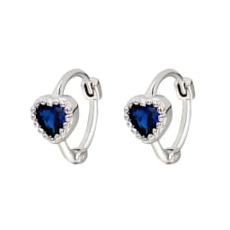 Huggies Earrings Purple white Green Blue Red Square Heart Silver Color Small Hoop Earrings for Women Girls Wedding Jewelry