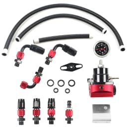 Adjustable FPR AN6 Fitting EFI Fuel Pressure Regulator For 7MGTE MKIII with Hose Line Fittings Oil 100psi Gauge Universal