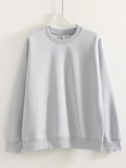 Streamgirl Loose Sweatshirt Women Autumn Basic Plain Sport Cotton Pullover Casual Navy Blue Women Sweatshirts High Quality Tops