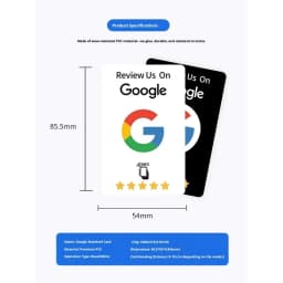 100Pcs Google Review Tap NFC Card NTAG215, Reusable Time‑Saving Business Card for Customer Feedback Reviews