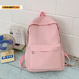 HOMEFISH Simple Solid Color Lightweight Backpack Multifunctional Casual Daypack for High School Students School Travel Daily Use