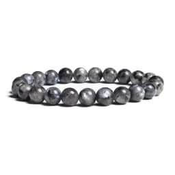 Natural Grey Labradorite Bracelets Flash Smooth Spectrolite Moonstone Round Elastic Beads Bracelet Genuine Natural Stone Jewelry