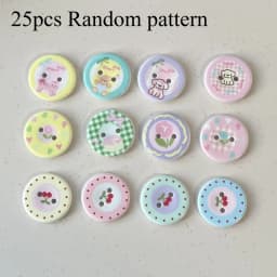 25Pcs Mixed Color Handmade Resin Round 2/4-hole Button for Sewing Clothes Accessories Crafts Scrapbooking DIY Apparel Supplie