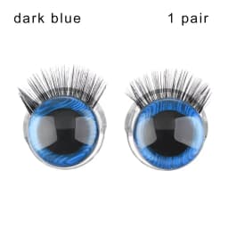 1Pair 20MM Plastic Doll Safety Eyes 3D Glitter Eyeballs With Eyelash For Crochet Toys Puppet Amigurumi Dolls Accessories
