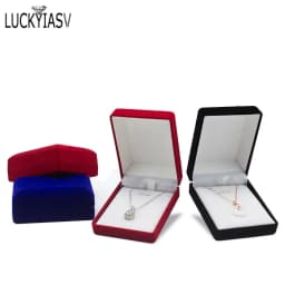 Velvet Jewelry Box For Pendant Display Gift Boxes Jewellery Packaging Storage Box Necklace Holder Pendant Box Storage Case