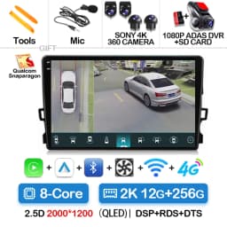 Android 16 Car Radio For Toyota Auris E150 2006 2007 2008 2009 2010 2011 2012 Multimedia Stereo Player Wireless Auto Carplay DVD