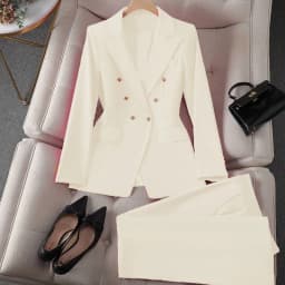 Casual Long Sleeve Blazer Pant Sets Suits For Woman 2025 Fashion 2 Pieces Set For Women Office Lady Coats Jackets