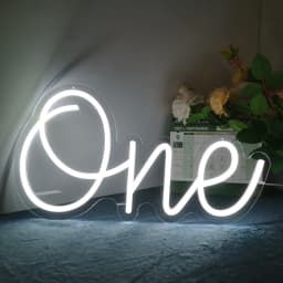 Dimmable LED Neon Sign 'ONE' for Baby's 1st Birthday Party Decor USB Powered Neon Light for Home Bar Stand Art Decoration