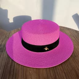 Summer Travel Wide Brim Flat Top Straw Hat Women's Sun Protection Casual Style Youth Fashion Hat for Outdoors And Vacations