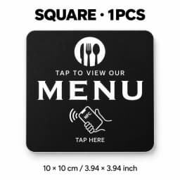 NFC 215 Square Round Programmable Google Review Menu Card 13.56MHz Adhesive PVC Desktop NFC Tag for Restaurants Cafes and Stores
