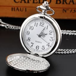 reloj de bolsillo Luxury Silver Quartz Pocket Watch Fashion Necklace Pendant Chain Jewelry Gift Steampunk Clock for Men Women