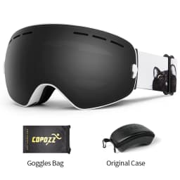 COPOZZ Ski Goggles with Box Case Ski Mask UV400 Anti-fog Snow Goggles Big Spherical Skiing Snowboarding for Women Men