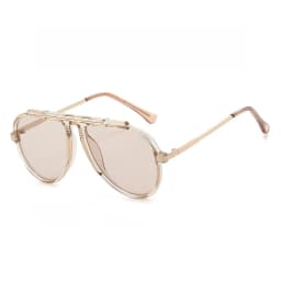 Luxury Brand Retro Oversized Big Frame Women Sunglasses Gradient Tea Color Oval Pilot Shades UV400 Cool Men Vacation Sun Glasses