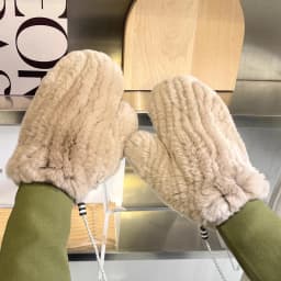 Women's Winter Warm Real Rex Rabbit Fur Gloves Good Elastic Ladies Fur Mittens Girls Outdoor Warm Natural Rex Rabbit Fur Mittens