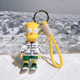 Cartoon The Simpsons Keychain Lisa Bart Homer J. Simpson Keyring Backpack Creative Car Key Chain Accessorie Toys Christmas Gifts