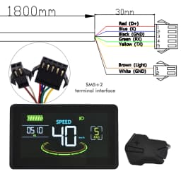 (Custom)UART2 Electric Bike Bicycle LCD Display Meter SM/Waterproof Connection Plug Ebike Intelligent Display