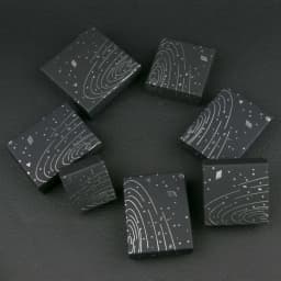 Black Starry Sky Square Cardboard Kraft Jewelry Set Boxes Ring Earrings Necklace Gift Boxes for Jewellery Packaging 1Pcs