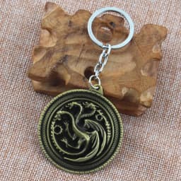 Dragon House Keychain Targaryen Dragon Shape Keyring for Fan Collection Accessories Friends Gift