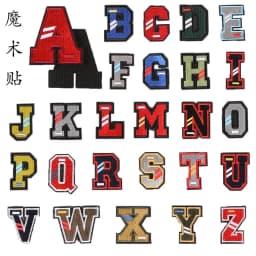 A-Z Letter Patches on Clothes magic paste Patch Military Biker Embroidery Clothing Sticker Applique 26pc Alphabet Diy Logo Brand