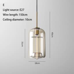 Art Industrial Retro E27 Glass Pendant Light Nordic Loft Chandelier Kitchen Restaurant Minimalist Hanging Lamp Suspension LED