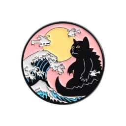 Aesthetic Art The Great Wave Enamel Pins Sunset Moon Cat Comic Scenery Brooch Decorative Backpack Lapel Badge Funny Jewelry Gift