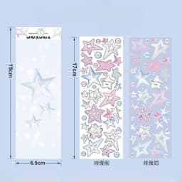 1 Sheet Cute Colorful Star Pattern Stickers DIY Scrapbooking Sticker Kpop Idol Photo Card Deco Materials Korean Style