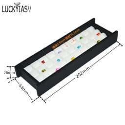 PU Leather Bare Stone Gemstone Jewelry Box Magnet Stone Storage Display Box Gem Display Counter Exhibition Lid V Groove Box
