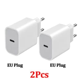 1-2Pcs PD 40W For iPhone 17 Pro Max Fast Charger For iPhone 16 15 Pro Max Plus Type C Quick Charging Data Cable EU Plug Adapte