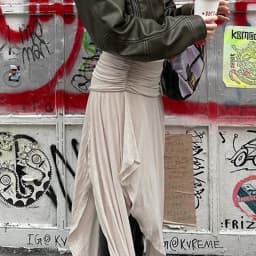 Autumn Women's Loose Chic Midi Skirt Drawstring Waist Elegant Split Hem Low Rise Casual Long Skirt Streetwear & Ladies Fashion