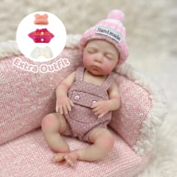 6 Inch/15 cm Cleanable Mini Full Silicone Reborn Doll Luna, Hand Painted Skin, Silky Lifelike Texture, Bebe Reborn De Silicona