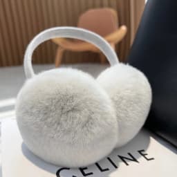 Real Rex Rabbit Fur Ear Muffs Winter Warm Ear Covers Simple Genuine Fur Ear Muffs Thickened Plush Ear Warmers Fur Accessories