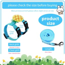 Adjustable Bunny Rabbit Harness and Leash Set Small Pet Cute Vest Harness Leash Ferret Harness Guinea Pig Harness Ferret