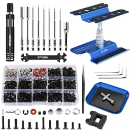 EPINON RC Car Repair Work Stand Repair Tool Set for 1/8 1/10 1/12 1/16 1/18 RC Car Crawler Truck Buggy