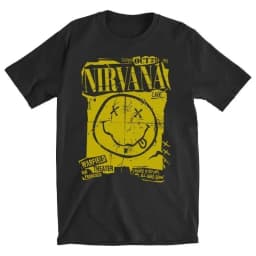 Nirvana Punk Rock Oversized American Street Style Graffiti Smiling Face White T-shirt