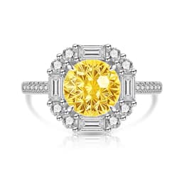 925 Sterling Silver Light Luxury Elegant Dahlia Cut High Carbon Diamond Sugar Cube Ring Women's Jewelry