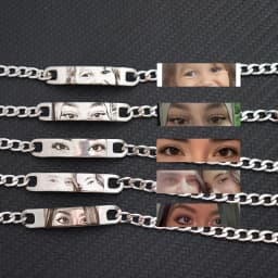 Customized Engraved Eye's Photo Bracelet Personalized Laser Engraved Eye Picture On Stainless Steel Chain Jewelry Couples Gifts