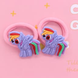 2Pcs/Set Sweet Cake Ice Cream Shape Hair Accessories Colorful Nylon Headband Kids Ponytail Holder Scrunchie Ornaments Gift