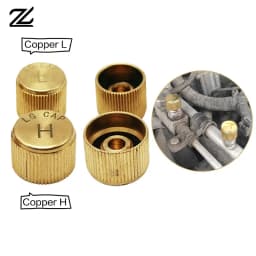 10pcs Car Air Conditioner Refrigerant Dust Cover Valve Core Caps High Low Side Port Cap Auto High Low Pressure Caps Accessories