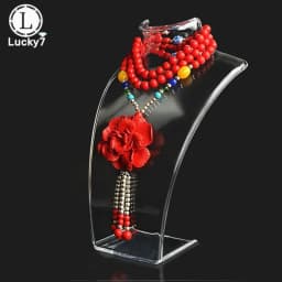 Acrylic Portrait Model Jewelry Display Stand - Necklace Pendant Earring Holder Shelf for Decorative Exhibition